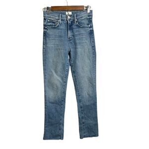 Mother The Rascal Skimp High Rise Jeans 25 Blue Medium Wash Punk Charming